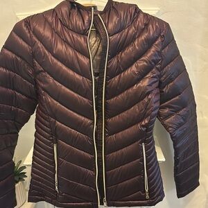 Calvin Klein Deep Purple Puffer Jacket wine color
